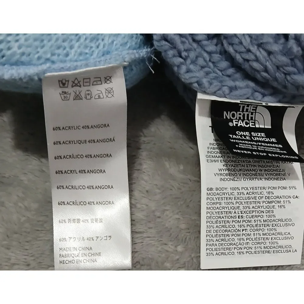 North face free People womens blue beanie knit cable hat lot of 2